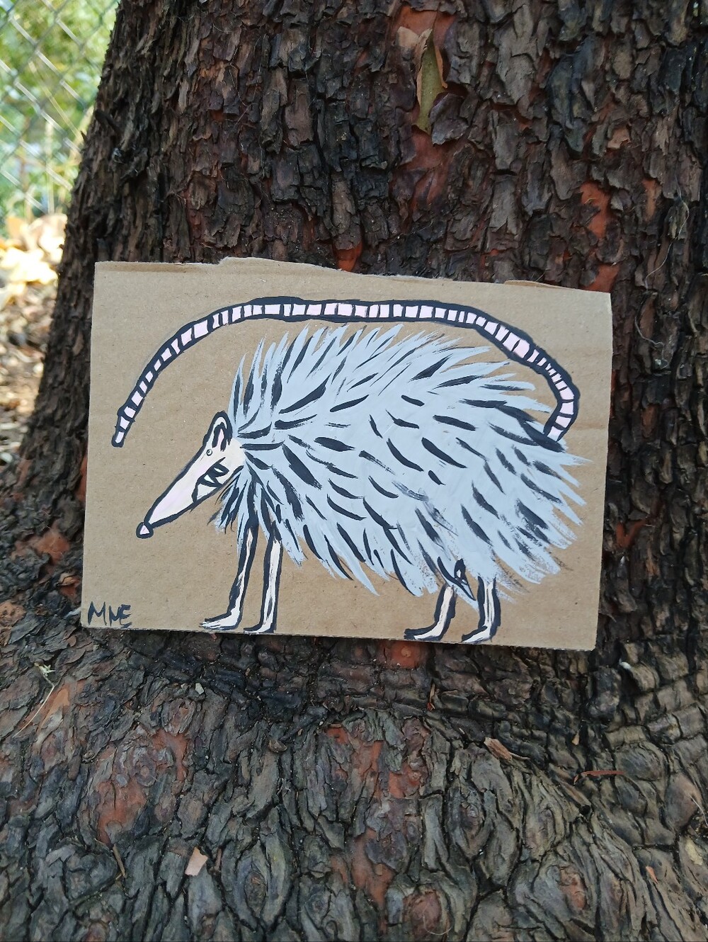 Mini Possum Painting On Cardboard